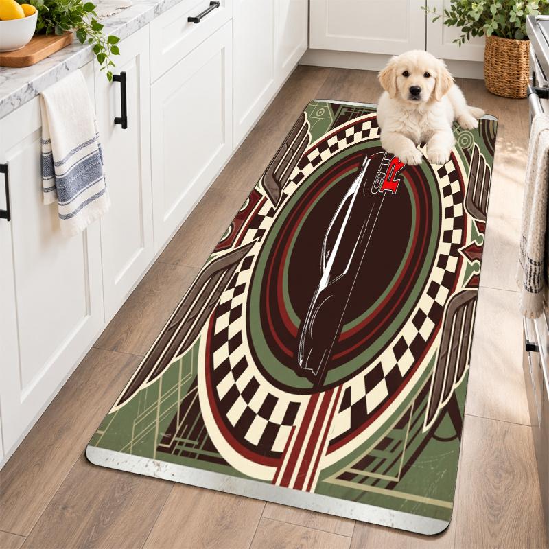 Flannel Kitchen Mat Nissan GT-R Soft Area Rug Non Slip Floor Carpet Home Decoration