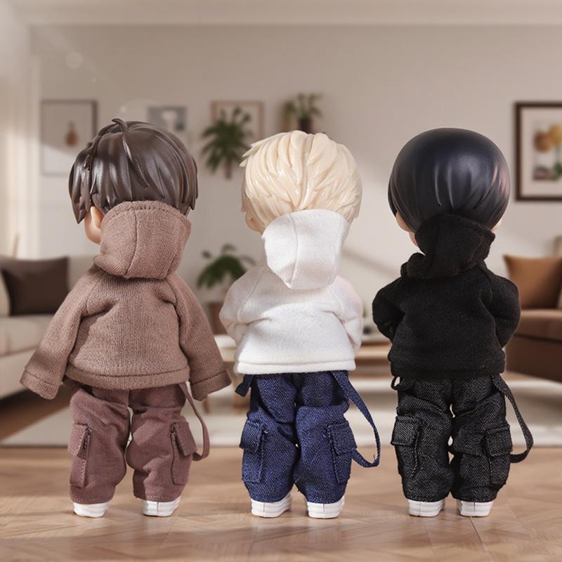 Одежда для кук OB11: Худи на подкладке, рубашка, костюм из одежды и брюк для кукол Ob11 1/12, повседневные аксессуары для детей, DIY