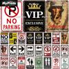 [MaPalte] Vintage Warning No Parking VIP Metal Sign Tin Sign Decoration Plaque Home Wall Door Decor Bar Sign Home Plate Poster