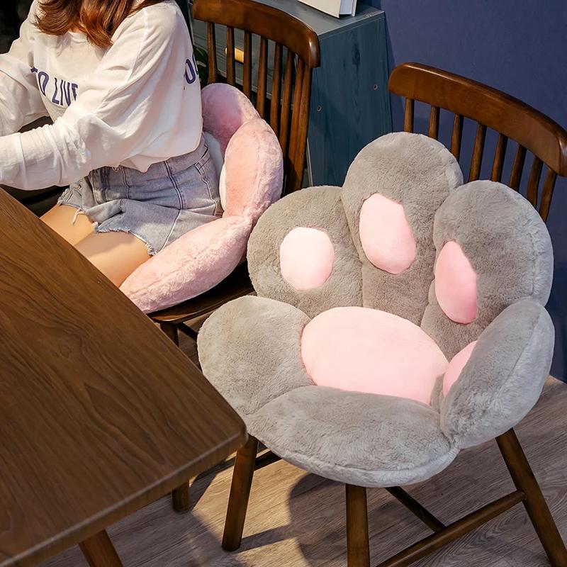 70cm  Plush Bear Paw Mat Cute Animal Bear Cat Foot Pillow Heart Plush Cushion Stuffed Soft Toys for Home Decor Gifts