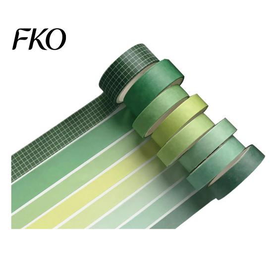 Translucent Washi Tape 8 Rolls Set, Decorative Stickers, Aesthetic Solid Color Tapes Plaid Pattern for Scrapbooking Supplies, Journaling Junk Journal,