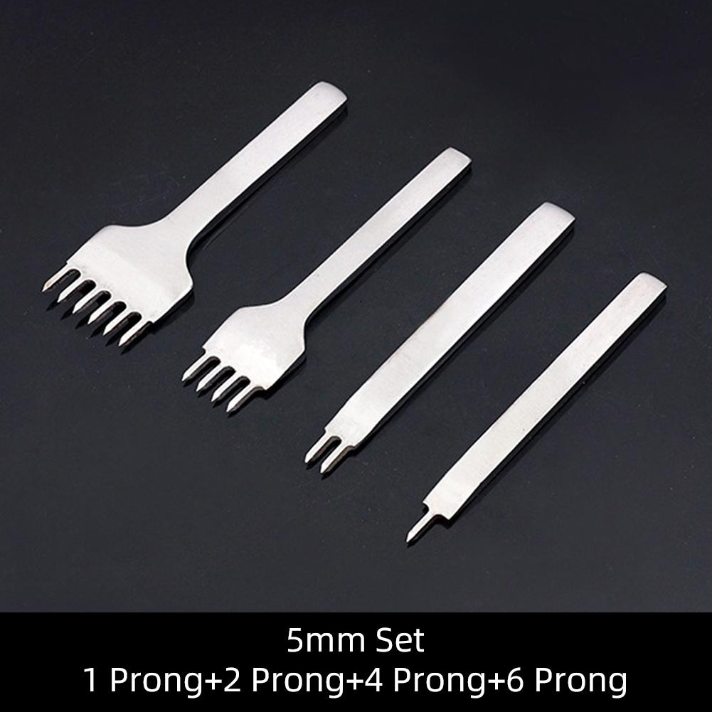 3/4/5/6mm Spacing Punch Tool For Leather Hole Punches Tool Lacing Stitching Sewing DIY Leather Craft Tools 1/2/4/6 Prong