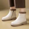 Женские зимние ботинки с круглым носком, элегантные, на среднем каблуке, женская обувь, ботильоны из искусственной кожи, весна 2024, тренд, предложение, осенняя обувь, слип-работа