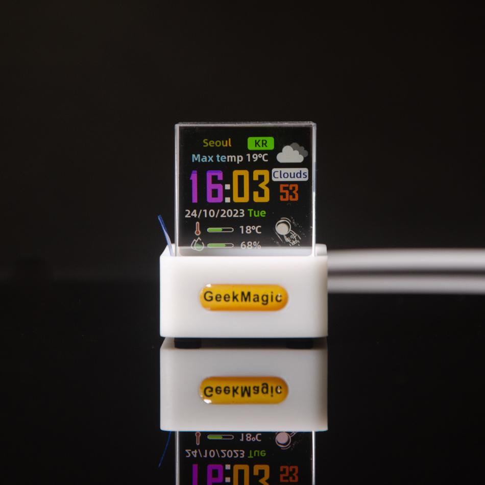 GeekMagic Mini Crystal Display Прогноз погоды Гаджет с WiFi Настольная Часовая Станция Прозрачный Маленький Телевизор Для Украшения Игры