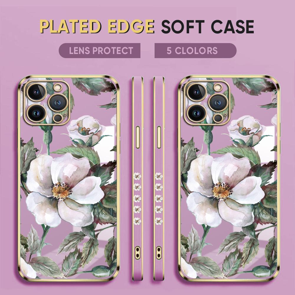 Роскошный чехол с цветочным покрытием для iPhone 11 12 13 14 Pro Max, милый чехол для телефона Samsung Galaxy A52 A12 A32 A52 Xiaomi Mi 11 Lite 5G NE Redmi Note 10