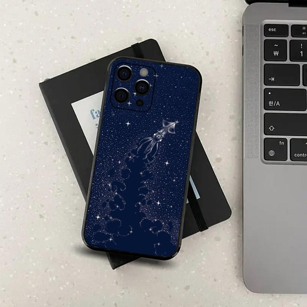 Чехол для телефона с рисунком кита, морского животного, для Apple iPhone 15,14,13,12,11,Pro,X,XS,Max,XR,Plus,Mini, Мягкий черный чехол
