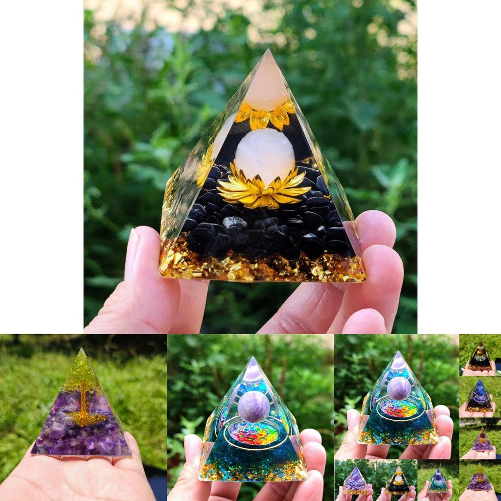 Luxurious Amethyst Pyramid Crystal Energy Orgone Home Ornament Perfect For Relaxation And Gift Giving