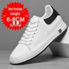 Autumn White Men's Sneakers with 8CM Hidden Lift, Breathable Lace-Up Design for Casual Wear