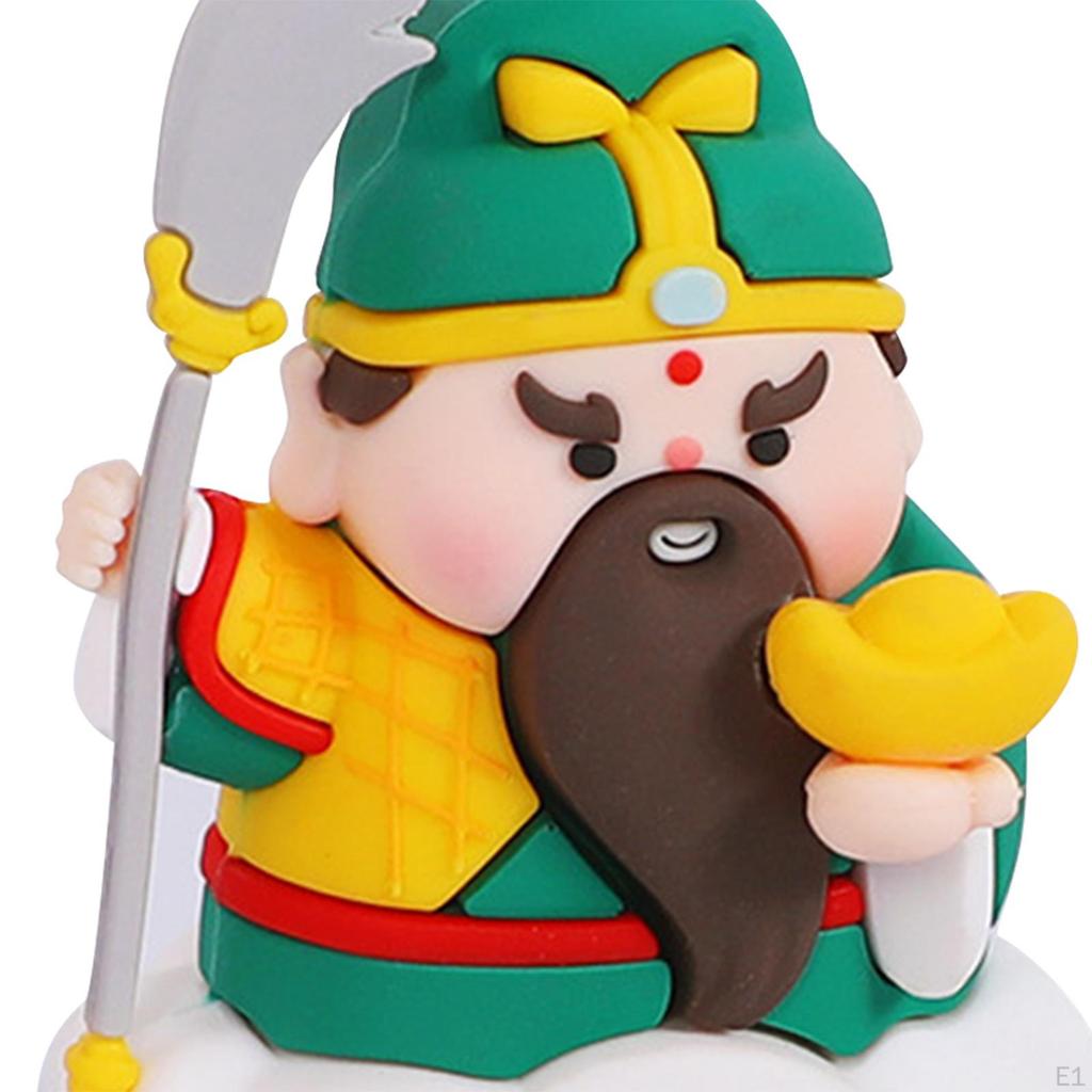 Китайская фигурка Lucky God, мультяшная статуя, милое настольное украшение удачи, маленькая скульптура для