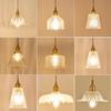 Nordic Glass Pendant Light Pendant Lamp Copper Lamp Brass Creative Minimalist E27 Transparent Lampshade For Restaurant Light