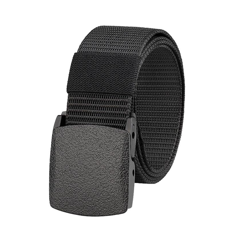 Men and Women Outdoor 1.5inch Wide Working Tactical Waist Belt for Airport Friendly Nylon Canvas Belt with Plastic Buckle