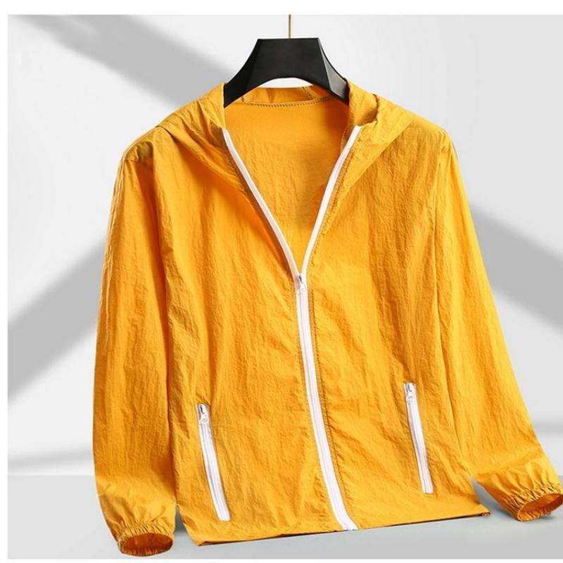 Тонкий стиль Легкий комфорт Дышащий Простой Солнцезащитный Ледяные крошки С капюшоном Повседневный Быстросохнущий Верхняя одежда для мужчин на лето