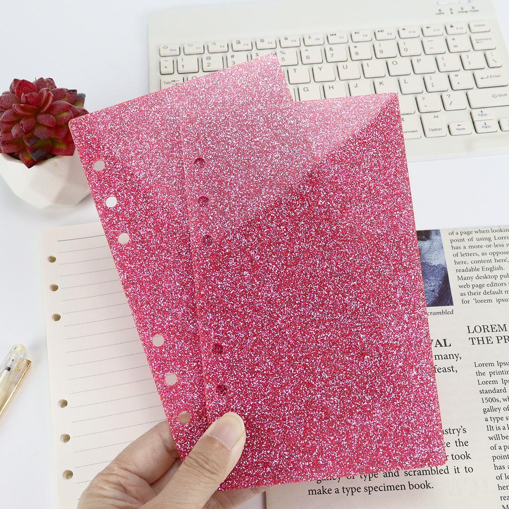 A6 Блестящая Прозрачная Акриловая Папка-Кольца для Свободных Листов DIY Книга Учета Журнал Планировщик Канцелярские Товары для Офиса