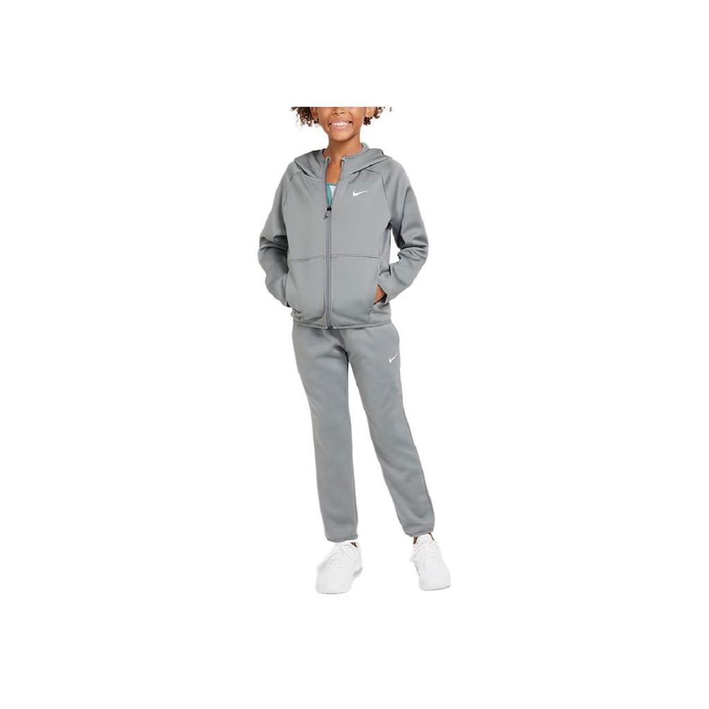 Nike Куртка FW24 K NK TF FLC HD FZ Зимняя Вязаная Худи на Молнии Детские Куртки Серый FZ5323084