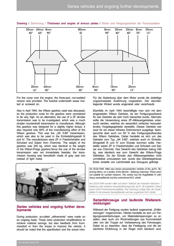 Nuts Bolts Tank Destroyer 38 Hetzer and its Derivatives Model Reference Book & Sd.Kfz.138/2 Vol.49
