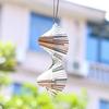 Flip Spiral Wind Spinner 3D Fishbone Whirligig Rotate Wind Chimes Outdoor Garden Hanging Decor Mirror Reflective Bird Deterrent