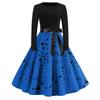 Women's Casual And Fashionable Long Sleeved R-neck Polka DotPrint Dress
