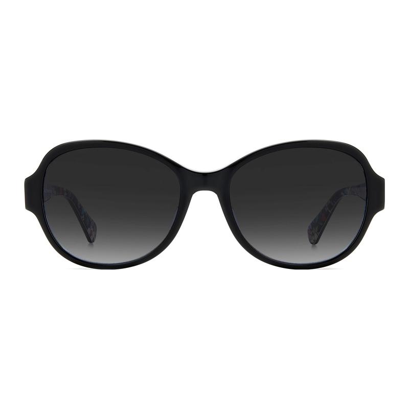 Kate Spade Temple Letter Logo Oval Sunglasses Women's Black addilynnfs807