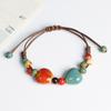Jingdezhen Porcelain Beaded Bracelet: Floral Glaze Heart Charm for Women, Couples & Friends