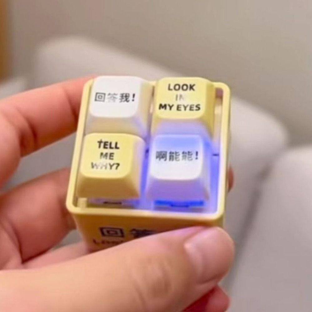 Keys Button Sound Emulator Glowing Keyboard Stress Relief Keychain Pendant Send Friends