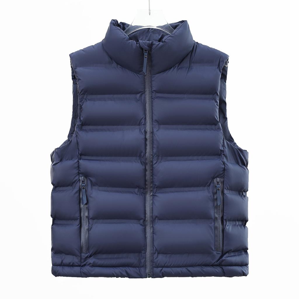 Women's rubber-pressed locking cotton vest, stand-up collar windproof sleeveless vest, an outer vest