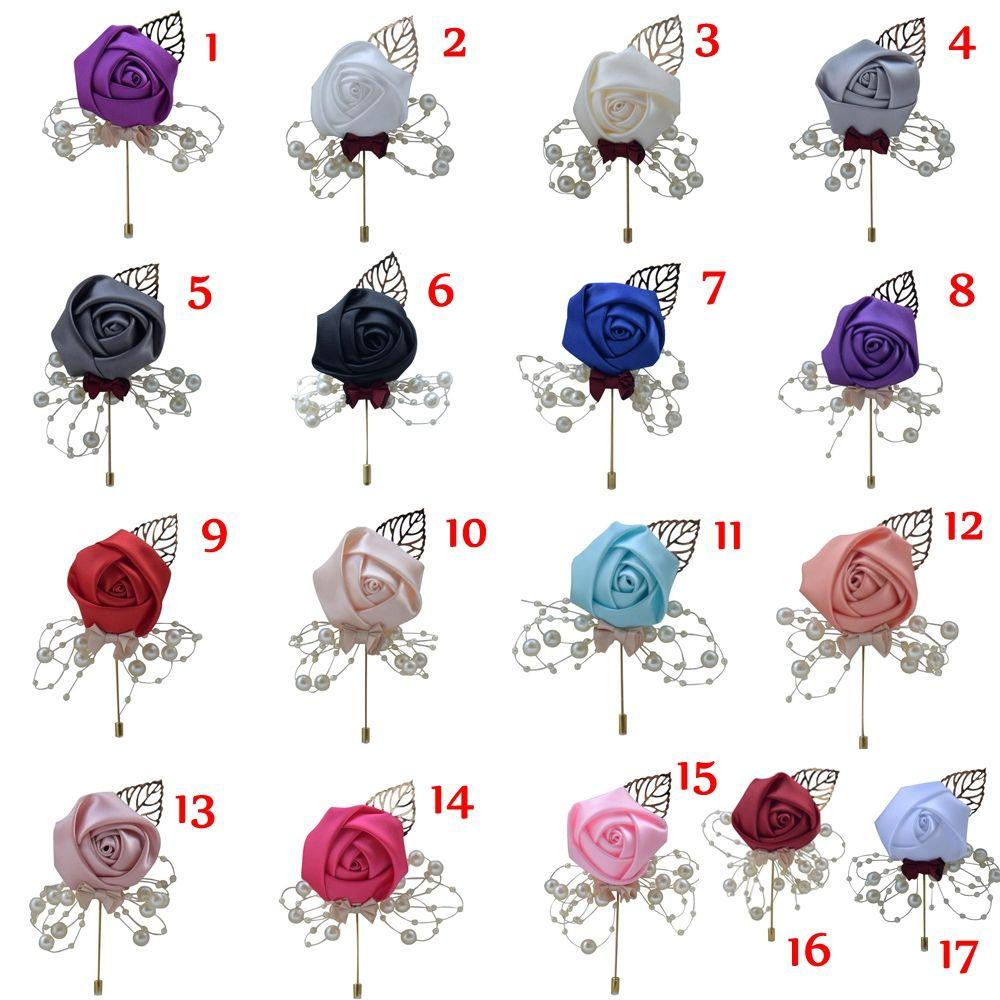 Women Men Charm Gift Fashion Accessories Rose Flower Corsage Bride Groom Brooch Wedding Boutonniere
