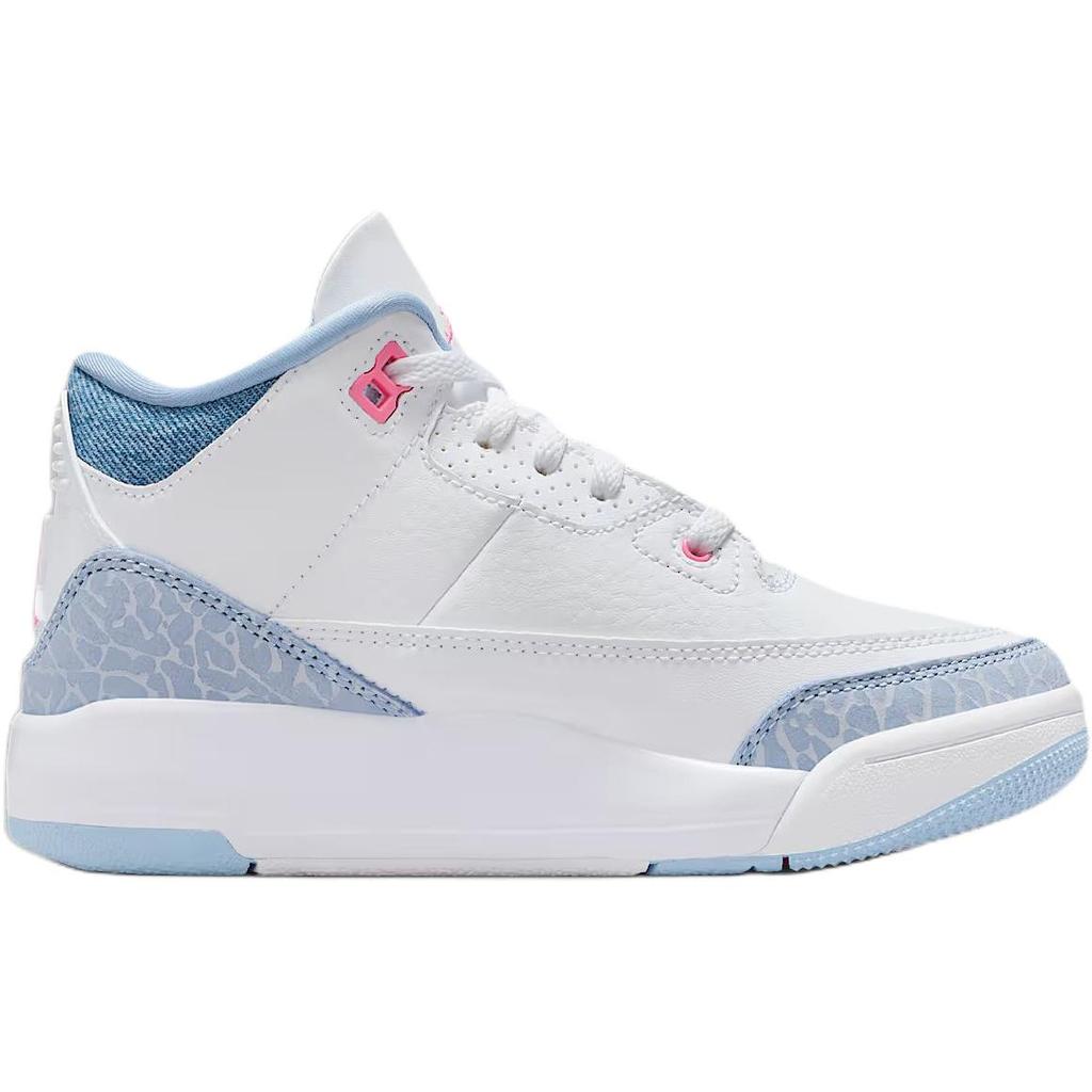 Кроссовки Air Jordan 3 Retro PS Белые Cobalt Bliss Детские Розовое свечение Футбольно-серый HQ0783-101