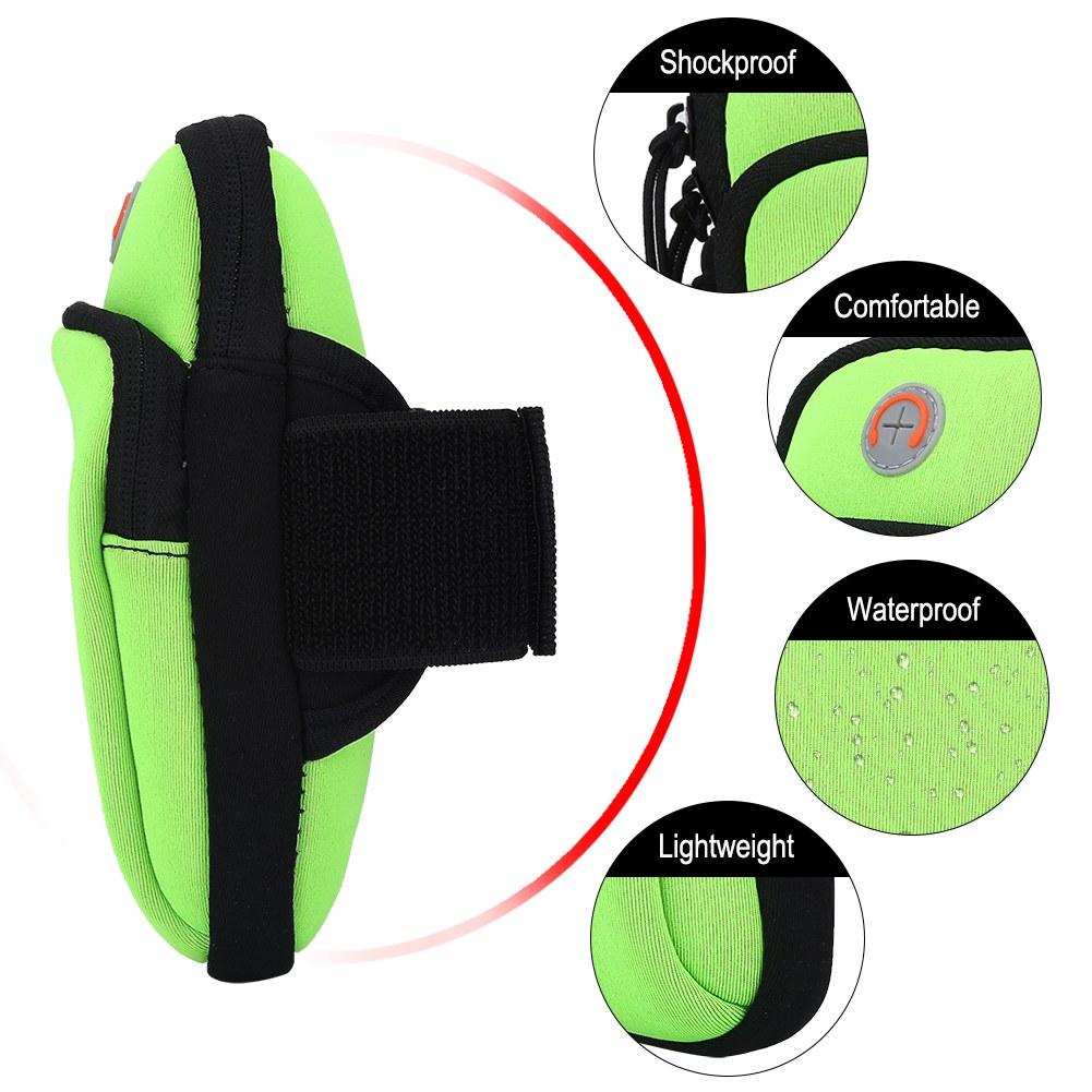 Outdoor Sport Running Jogging Exercise Gym Arm Wrist Pouch Armband Phone Case Bag Green