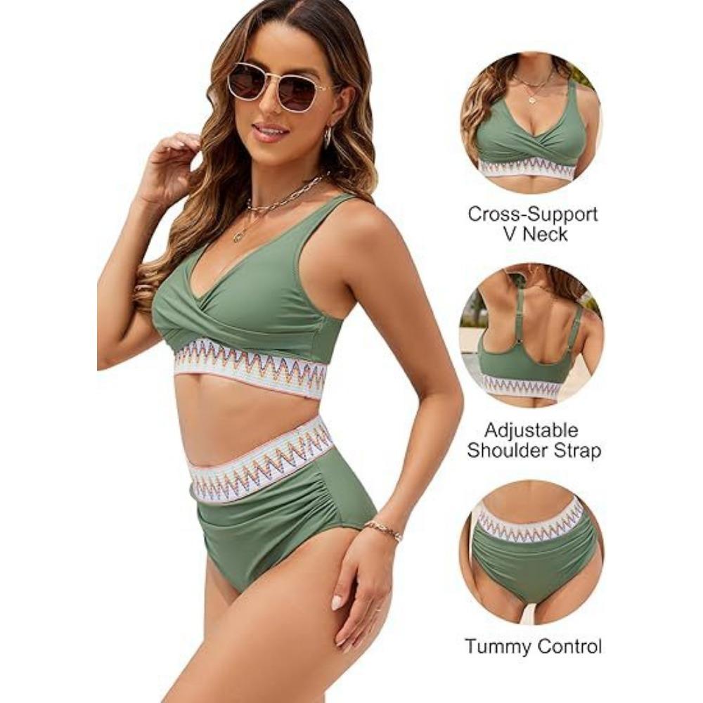 New European and American Split Bikini Swimsuit Women Sexy High Waist Bikini