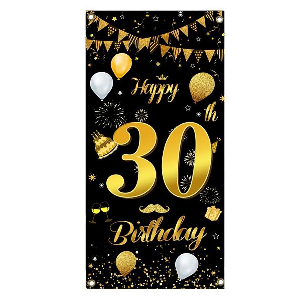 Polyester Birthday Background Cloth 18/30/40/50th Anniversary Backdrop Wedding