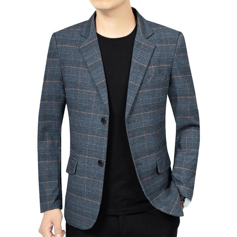 Spring Men Plaid Blazers Jackets Business Casual Suits Coats High Quality Male Slim Blazers Jackets Striped Blazers Coats