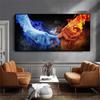 Abstract Ice Fire Hand Love Canvas Print Modern Living Room Wall Art Decor