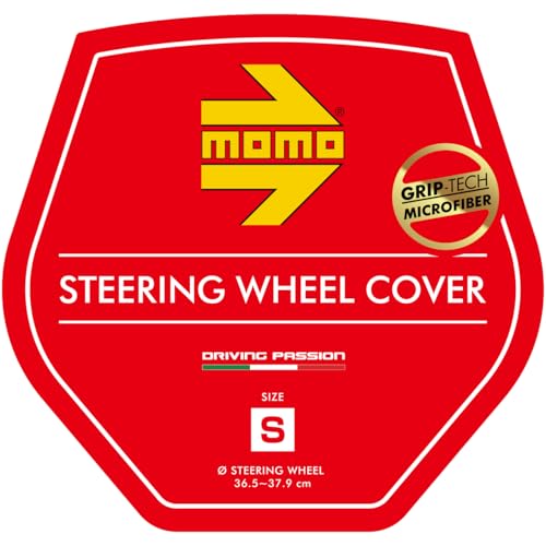 MOMO Comfort Microfiber Steering Wheel Cover, Italy, Milan, Size Small, Black with Black Stitching