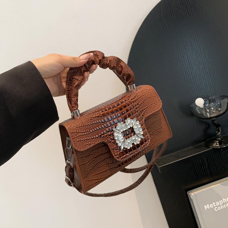 Сумка с высокой стоимостью, женская осенняя сумка с глянцевым крокодиловым узором, универсальная повседневная сумка-мессенджер через плечо, маленькая квадратная сумка