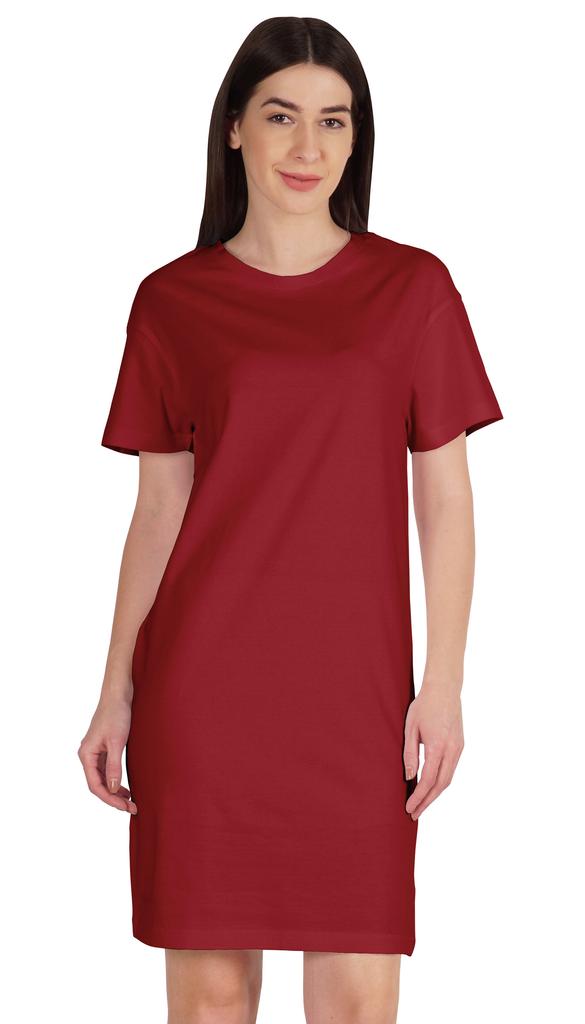 Inkmeso Женское однотонное платье-сдвиг с коротким рукавом, обычного кроя, футболка из хлопкового джерси