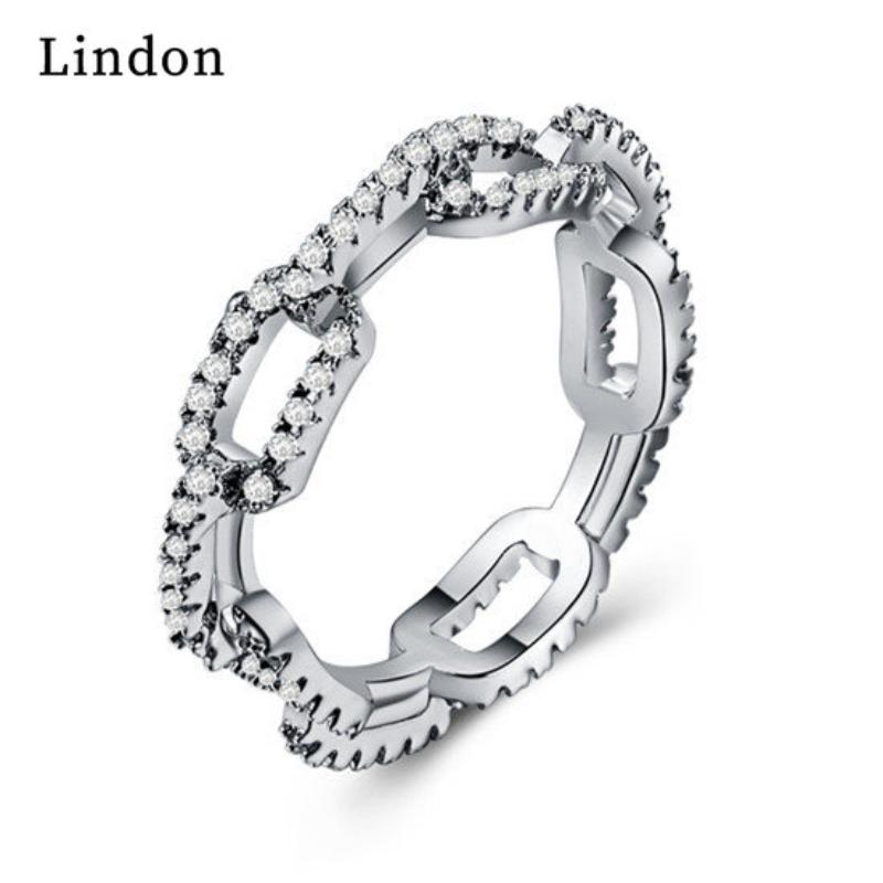 Классическое кольцо Lindon для женщин с цирконом круглой формы, подарок на свадьбу, размер 6-10