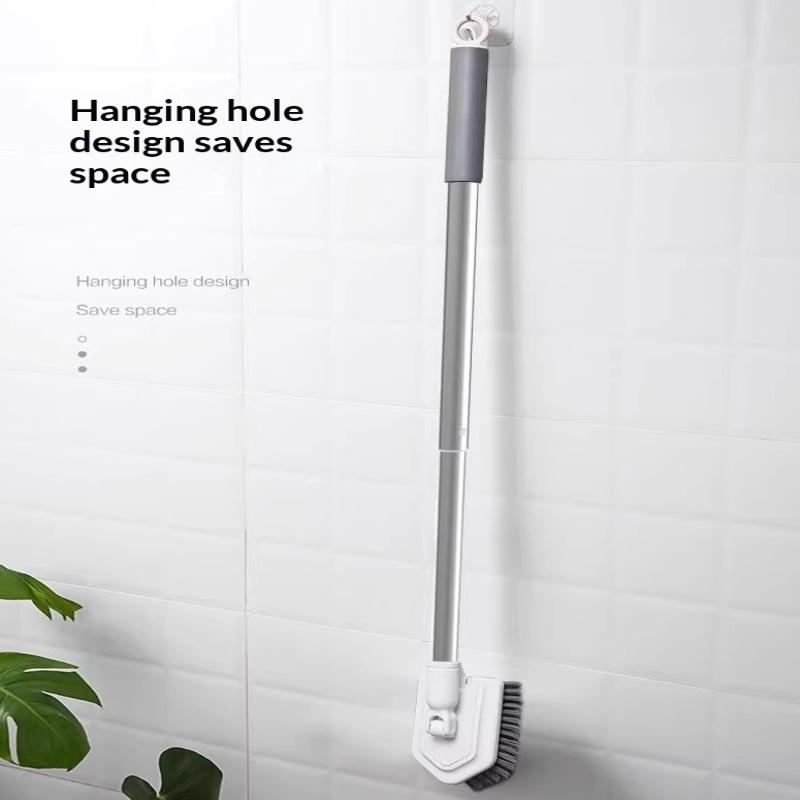 Телескопическая Длинная Ручка Щетка для Чистки Ванной Плитки Туалета Треугольная Щетка Многофункциональная Двойная Щетка Головка Щетка для Пола