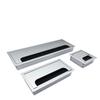 Rectangular Aluminum Desk Cable Grommet with Brush