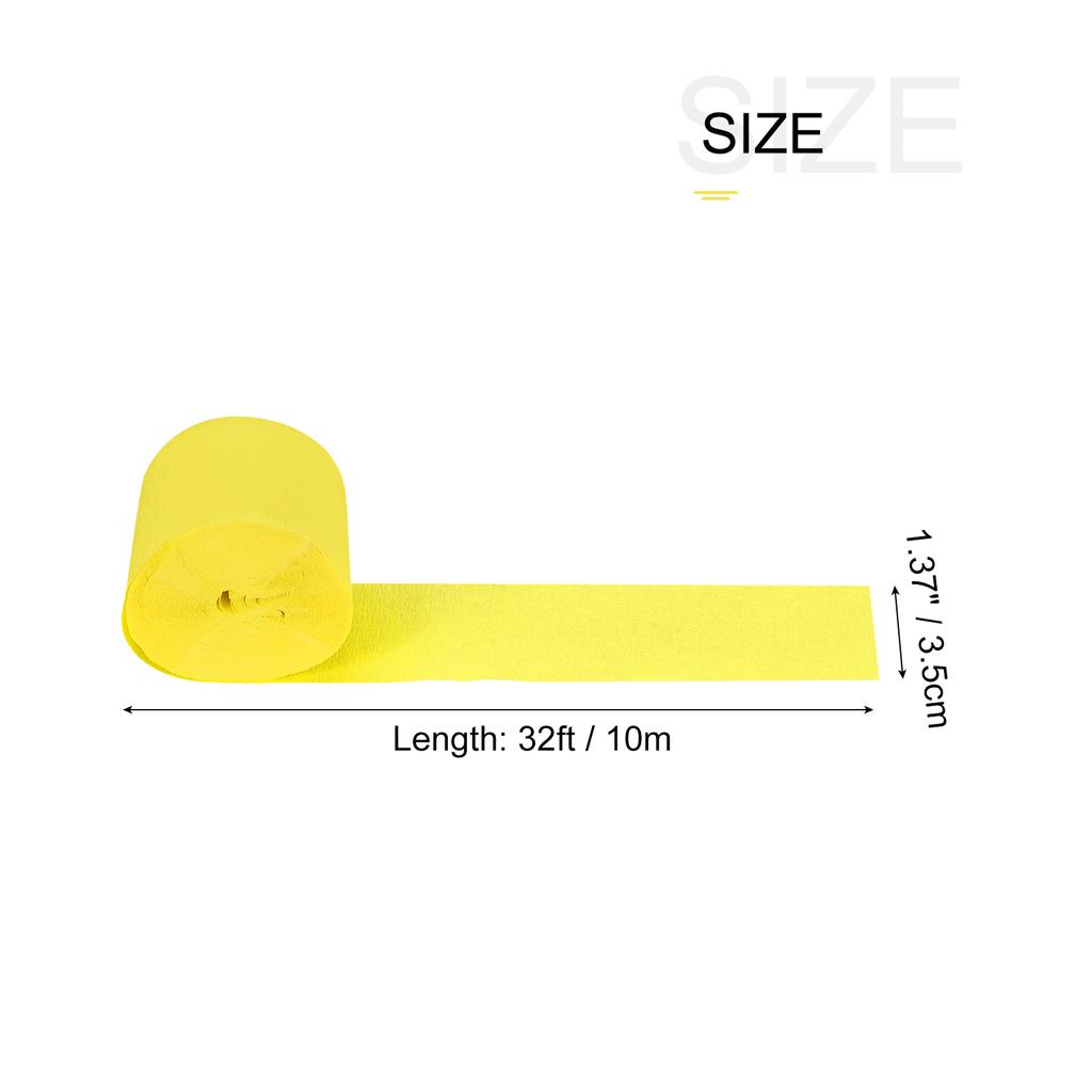 3/6pcs Vibrant Crepe Paper Streamers Party Streamer Decorations 1.37" for Various Birthday Party Wedding Festival Decorations