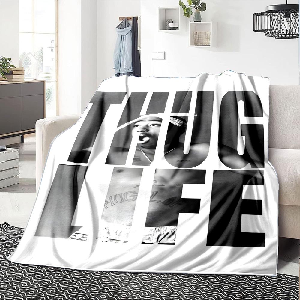 Tupac Art Activism Lightweight Blanket Soft & Perfect for Sofa Couch Office Bed Picnics Four Seasons Multipurpose Modern Ideal Gift Accessory Y15