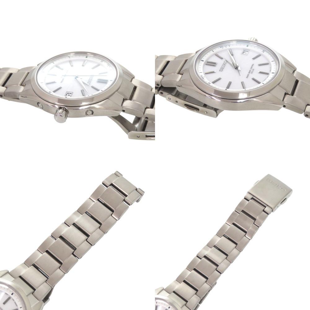 Как новые Seiko Brightz SAGZ079 Титановые Белые Солнечные Часы Белый Циферблат 0774 SEIKO 7B24-0BH0 Радиоуправляемые