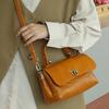 Summer Leather Handbag for Women, Retro Style, OL Commuter Women's Bag, Wide and Fashionable, Single-shoulder Slanted Leather