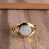 Moonstone Gemstone Ring, Yellow Gold Ring, Designer Ring, 925 Sterling Silver Ring, Birthstone Ring, Bohemian Ring