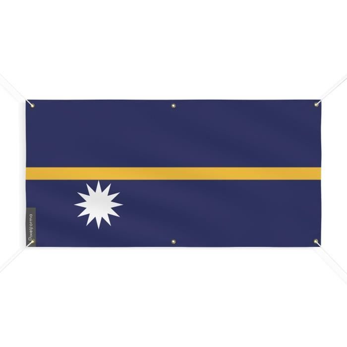 Bannière Drapeau De Nauru - PIXELFORMA - 90x180cm - Polyester Durable - 6 Œillets Renforcés
