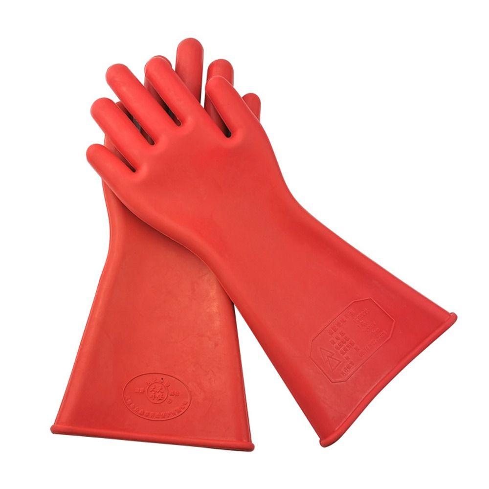 Red Electrician Insulating Gloves 5KV Work Safe Gloves Protective Insulation Mittens Electrical