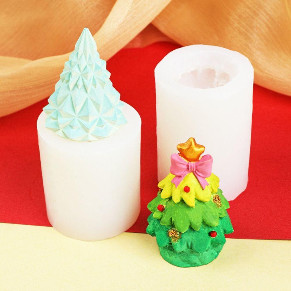 DIY Candle Mould Silicone Soap Mold Gypsum Christmas Tree Candle Mold Candle Making