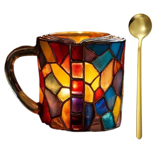 Кружка для кофе Yousheng 3D в форме книги с ложкой, расписанная вручную, кружка в стиле ретро, вдохновленная романом, чашка для горячих и холодных напитков, подарки для книголюбов, для офиса