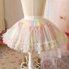 Юбка-пачка для девочек, весна/лето, сетчатая юбка для девочек, юбка принцессы, однотонная детская юбка средней длины