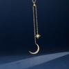 925 Sterling Silver Long Tassel Star Moon Charm Pendant Choker Necklace Fine Jewelry For Women Jewelry Dz660