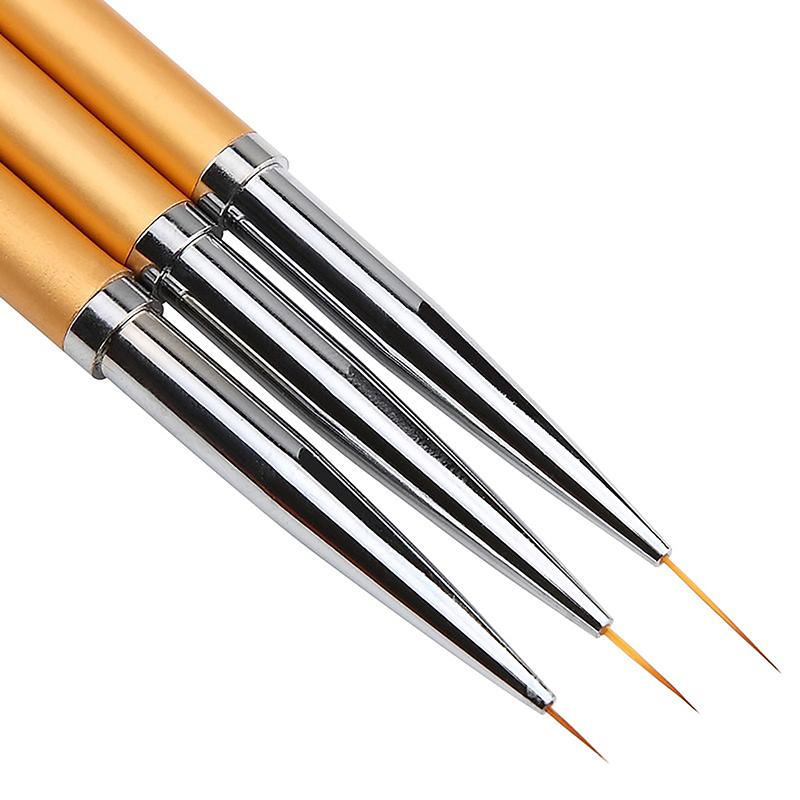 Набор из 3 кистей для дизайна ногтей French Stripe Liner, 3D-наконечники, ручка для рисования своими руками, кисти для УФ-геля, ручка для рисования, маникюрные инструменты для салона